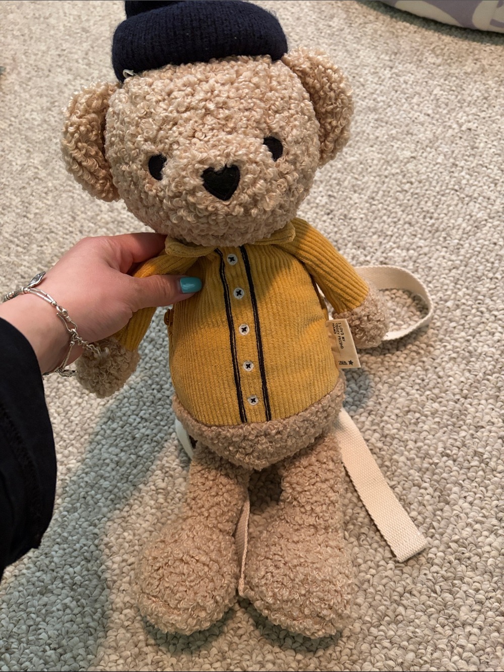 Zara Beige Teddy back pack